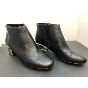 Marc New York Black Leather Boots Size 8 Gold Heel